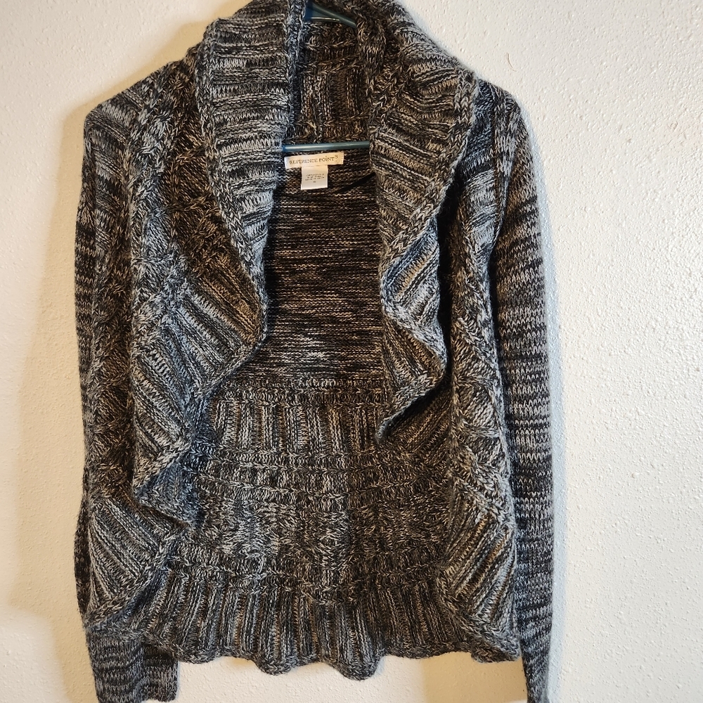 Reference Point Women's Small knit Cardigan Grey